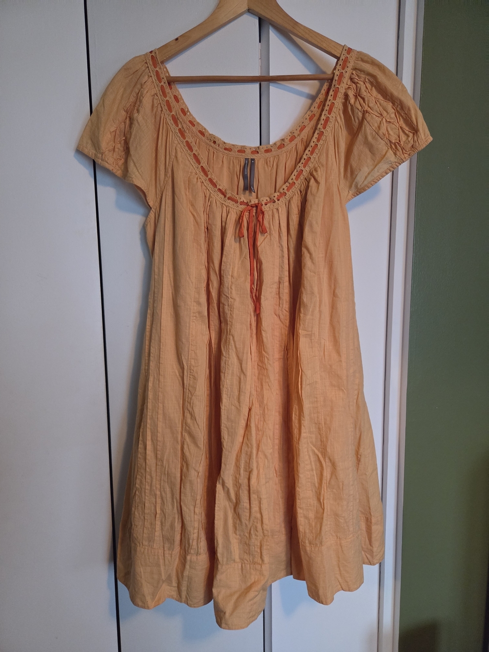 Anthropologie Light Orange/ Peach Mini Swing Dress